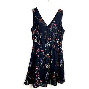 Vero Moda Womens V Neck BOHO Floral Sleeveless Daytime Mini Dress Sz:L  Black